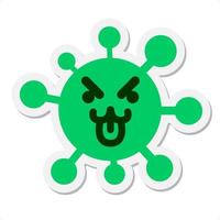 simple mean cat virus sticker vector