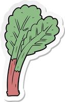 sticker of a cartoon rhubarb vector