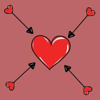 Heart and four arrows vector