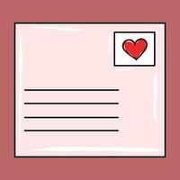 Pink card with red heart vector