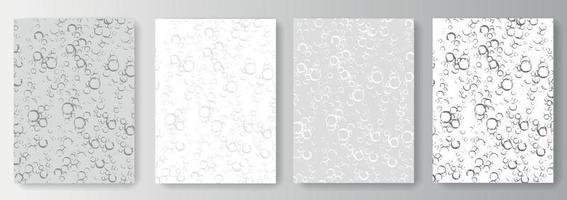 Collection of white and gray backgrounds with bubbles vector