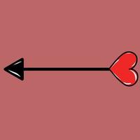 Arrow with red heart vector