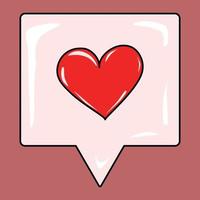 Red heart notification vector