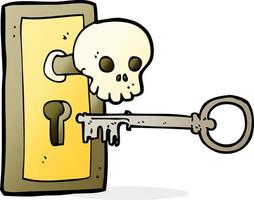 cartoon spooky door knob vector