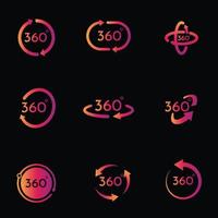 Gradient 360 Technology Icons Set vector