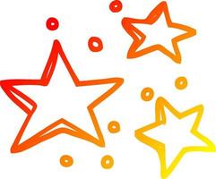 warm gradient line drawing cartoon decorative stars vector