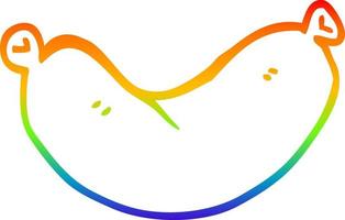 rainbow gradient line drawing cartoon sausage vector