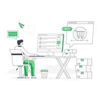 Have a look at order processing flat illustration vector