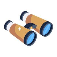An icon of pirate binoculars isometric vector