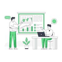 Flat illustration design of data analytics vector