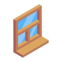 An icon of window designed in 3d style vector