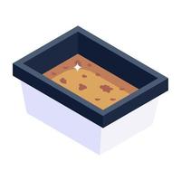 An editable isometric icon of brick mold vector