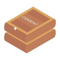 Creatively designed isometric icon of concrete blocks vector