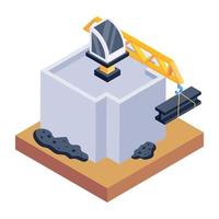 Premium isometric icon of building construction vector