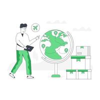 Grab this flat illustration of international delivery vector