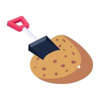 Catchy isometric icon of mud digging vector