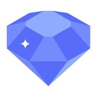 Trendy editable isometric icon of a diamond vector