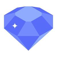 icono isométrico editable de moda de un diamante vector