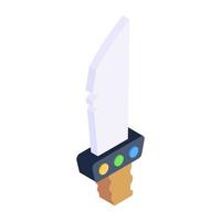 Trendy isometric icon of a sword vector