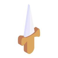 Trendy isometric icon of a sword vector