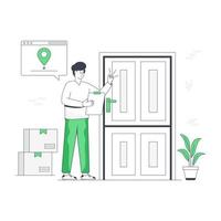 A customizable flat illustration of home delivery vector