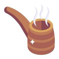 A smoke pipe modern isometric icon vector