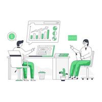 Flat illustration design of data analytics vector