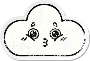 distressed sticker of a cute cartoon cloud vector