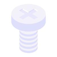 An isometric icon of bolt vector