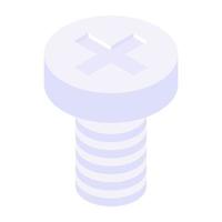 An isometric icon of bolt vector