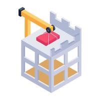 Premium isometric icon of building construction vector