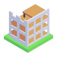 A captivating isometric icon of construction foundation vector