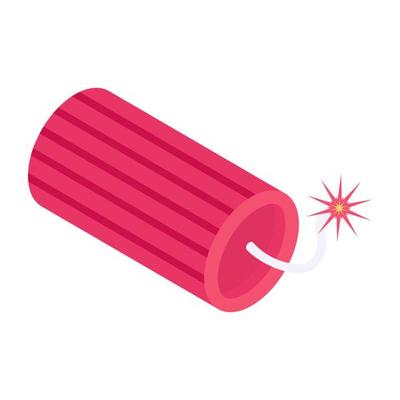 A vintage candle holder for lighting, isometric icon