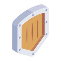 Modern isometric icon of shield vector