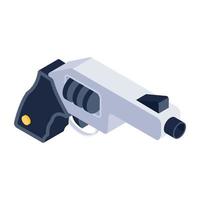 A gun icon in editable isometric vector