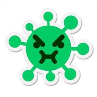 simple annoyed virus sticker vector