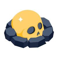 Trendy isometric icon of a skull vector