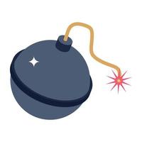 Trendy isometric icon of a bomb vector