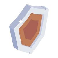 Modern isometric icon of shield vector