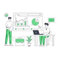 Modern flat illustration of market analysis vector