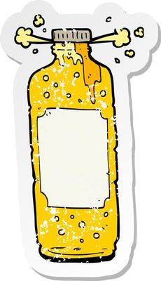 retro distressed sticker of a cartoon fizzy pop