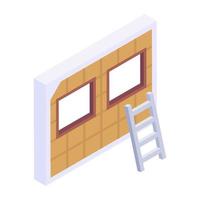 A captivating isometric icon of construction foundation vector