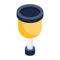 An icon of goblet isometric design vector