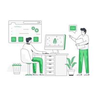 Flat illustration design of data analytics vector