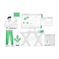 Creatively designed flat illustration of web development vector