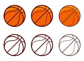 ilustración de diseño de vector de baloncesto aislado sobre fondo blanco