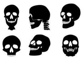 Ilustración de diseño de vector de cráneo aislado sobre fondo blanco