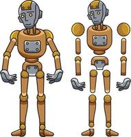 Standing Bronce And Silver Robot vector