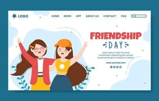 Happy Friendship Day Social Media Banner Template Flat Cartoon Background Vector Illustration