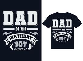 vector de tipografía de diseño de camiseta de papá del cumpleañero